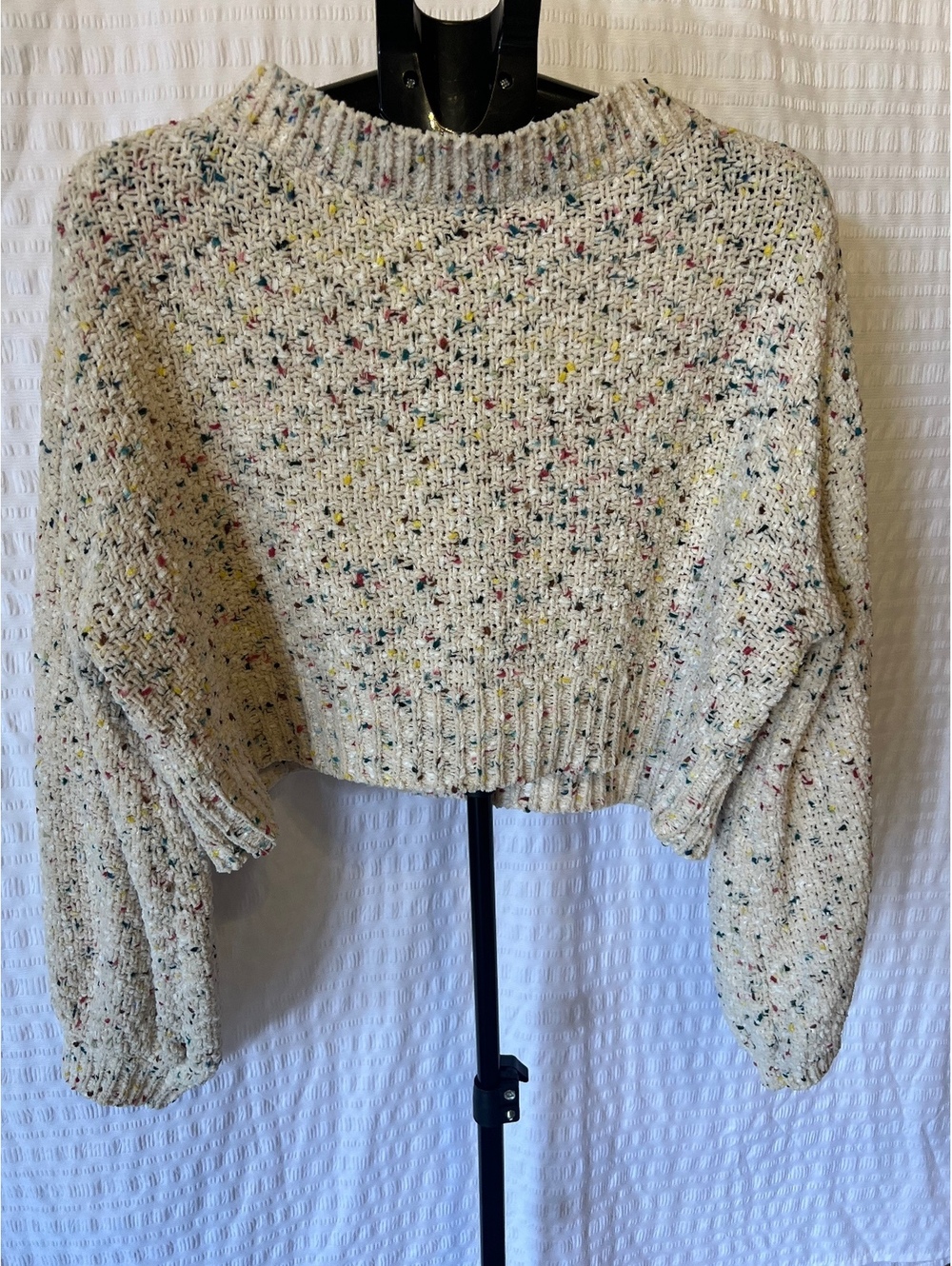 HYFVE Confetti Flecked Cropped Sweater — Size L
